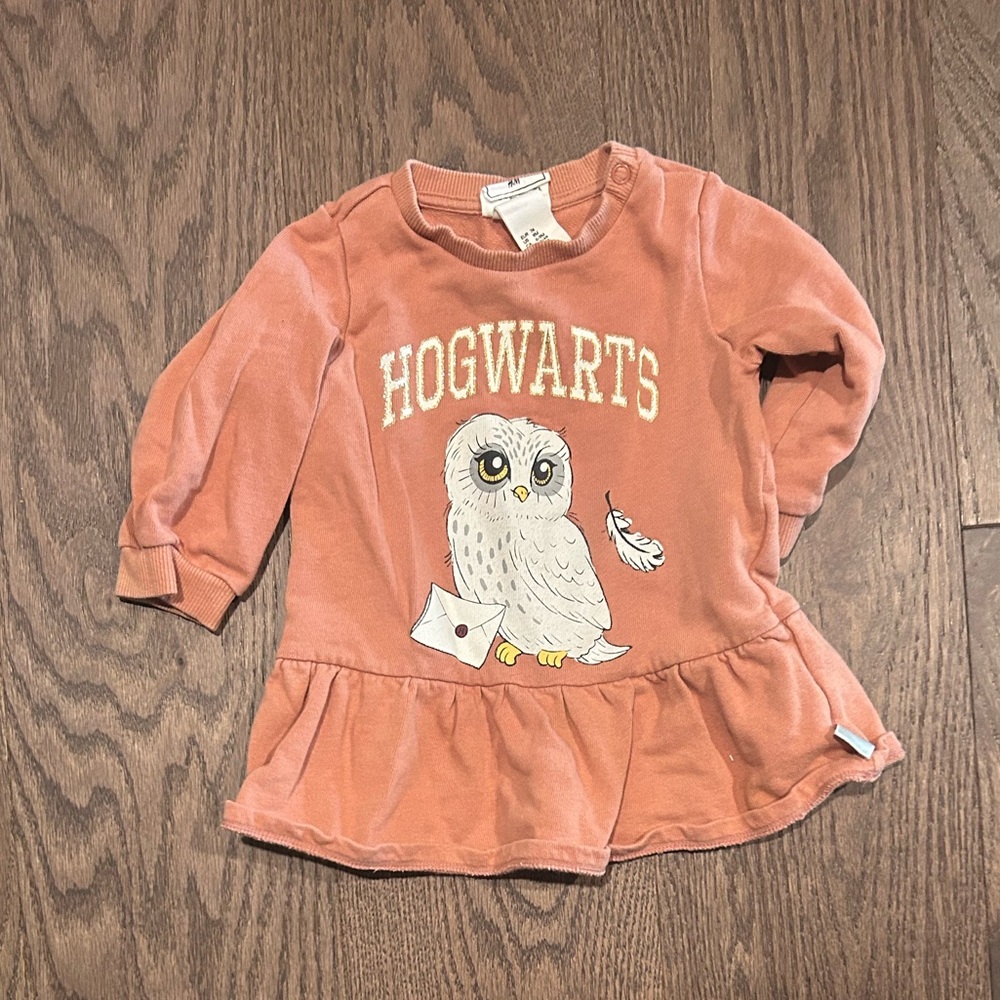 H&M Size 9 month Harry Potter Girl's Sweatshirt Tunic Dress